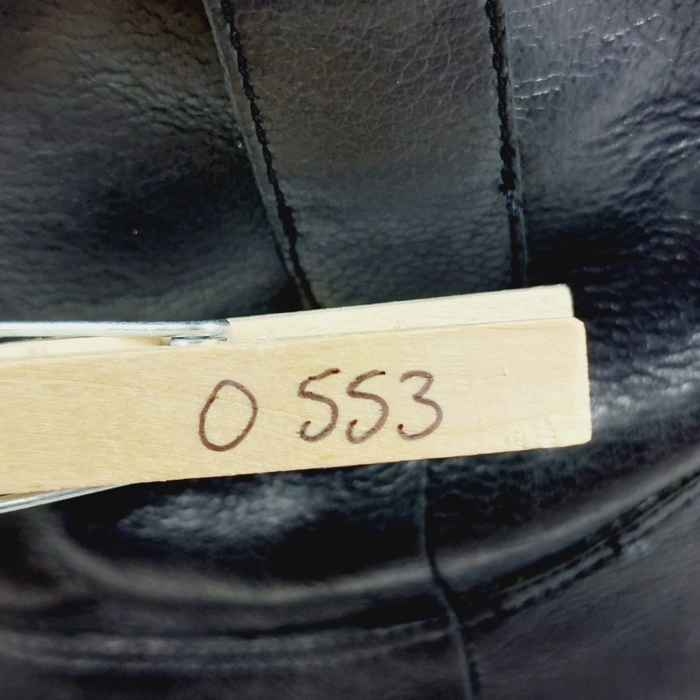 Guess Black Leather Almond Toe Block Heel Ankle Moto Boots O 553 - Picture 14 of 14
